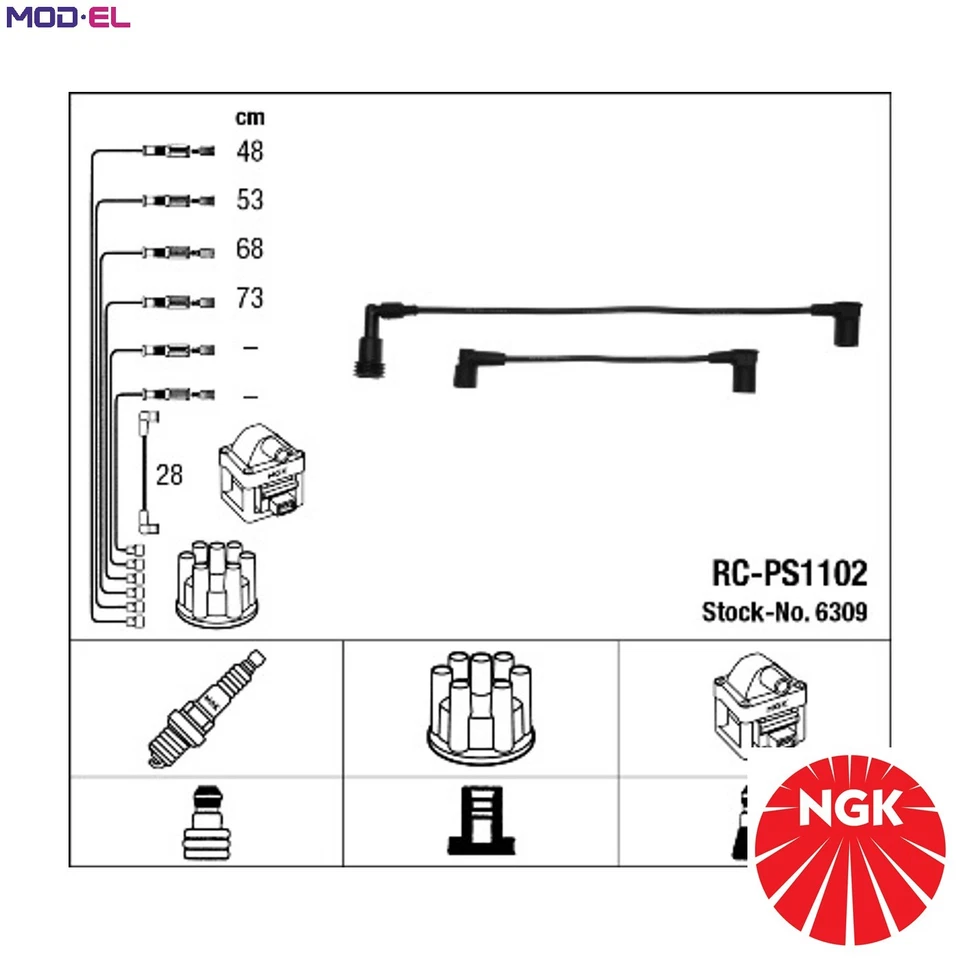 IGNITION CABLE KIT 6309 FOR PORSCHE M44.12/11 2.7L M44.52/50/51/01/06/05 2.5L - Image 1 of 4