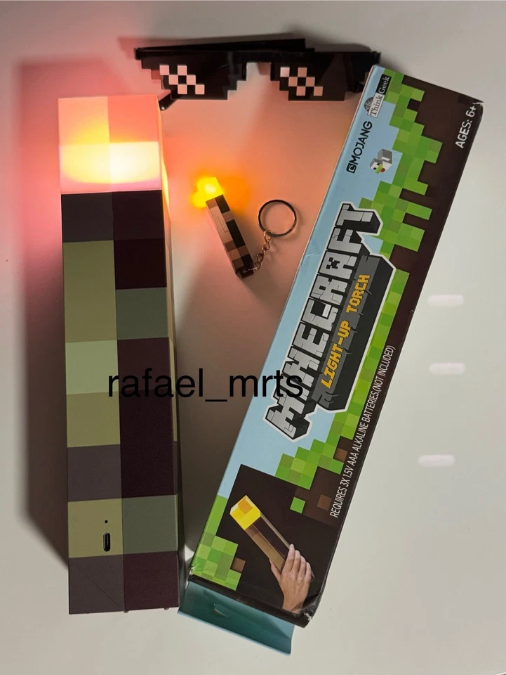 Lampe Torche Minecraft Neuf + Lunette Neuf - Imagen 1 de 4