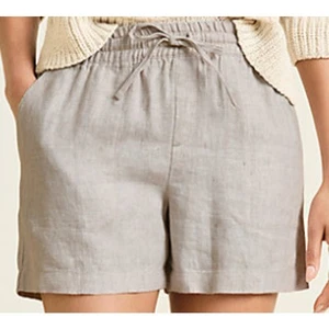 Garnet Hill Women's Sand 100% Linen Coastal Shorts sz XL - Picture 1 of 4