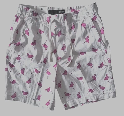 PLUGGWEAR Shorts Elásticos Masculinos (7” PEQUENO) BRANCO ROSA FLAMINGO Novo - Imagem 1 de 4