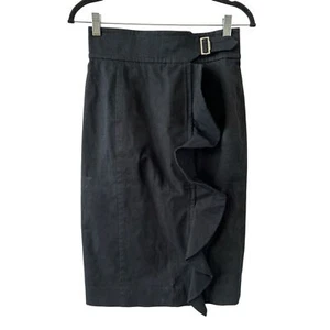 FALDA LÁPIZ YVES SAINT LAURENT TALLA 38-6 VOLANTES DISEÑADOR LUJO CHIC CARRERA DE COLECCIÓN - Imagen 1 de 12