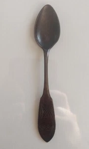 Vintage Small Sterling Silver Spoon Floral Print Handle Stamped k0s d8 - Picture 1 of 5