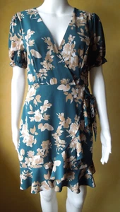 ALLY - Ladies - Green Floral Summer Dress - Size 12 - Picture 1 of 12