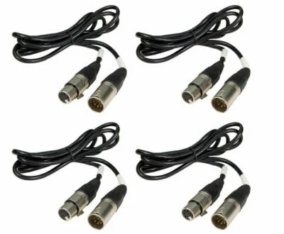 (4) Chauvet DMX5P5FT 5 Ft Male To Female 5 Pin DMX Cable Required for DMX System - Image 1 of 2