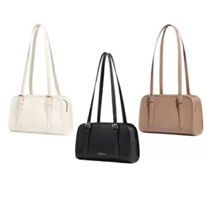 MOSSDOOM Shoulder Bag Black White Brown Milnimal Simple Square Shape Women - Picture 1 of 11