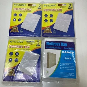 TICONN Mattress Bag for Moving Storage Reusable Queen & Twin Size Total of 8 PCS - Picture 1 of 4