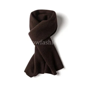 Men 100% Wool Scarf Luxurious Australian Merino Wool Scarf Knitted Warm Neckwear - Picture 1 of 31
