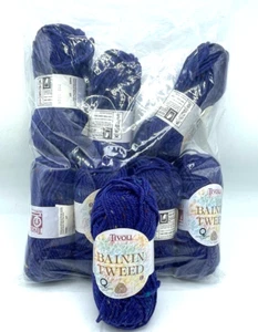 8 madejas de hilo de lana de tweed Tivoli Bainin descontinuadas difíciles de encontrar Irlanda tweed azul - Imagen 1 de 7