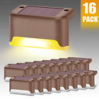 DenicMic Solar Deck Lights 16 Pack Fence Post Solar Lights for Patio Pool Stairs