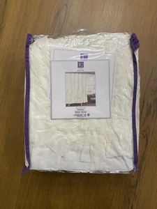 Shower Curtain Shabby Chic Flower Bohemian Ruffle  Ivory LUSH DECOR SERENA NEW - Picture 1 of 8