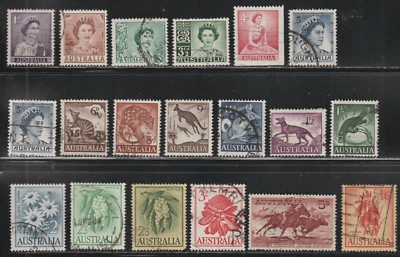 Australia 1959-64 SC# 314 - 331 - Nineteen different stamps - Used Lot # 067 - Image 1 of 2