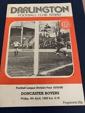 1980 Darlington V Doncaster Soccer/football Program