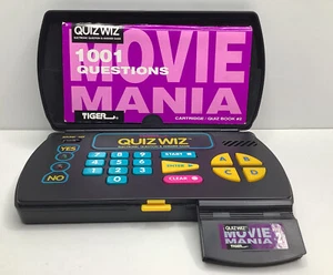 Tiger Quiz Wiz + Movie Mania Cartridge & Book 2 Vintage - Picture 1 of 6