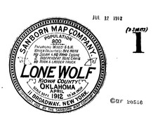 Lone Wolf, Oklahoma~Sanborn Map© sheets with 2 maps made in 1912