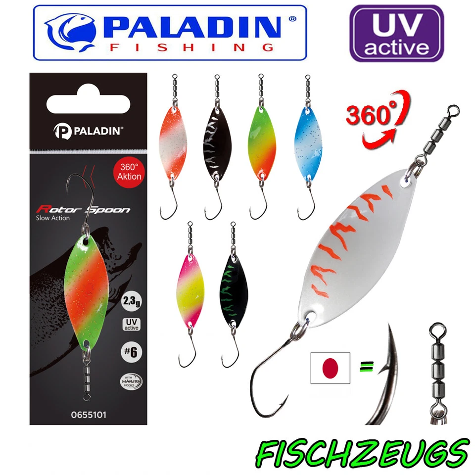 Paladin Rotor Spoon Slow Action Spirelli Gedrehter Forellen Twist UV 2,3+3,0g - Bild 1 von 1