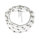 4 Pieces Thick Chain Necklace Multiple Layer Necklaces Fashion Splicing Necklace