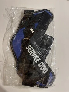Large Reflective Service Dog Vest - Blue & Black - Picture 1 of 5