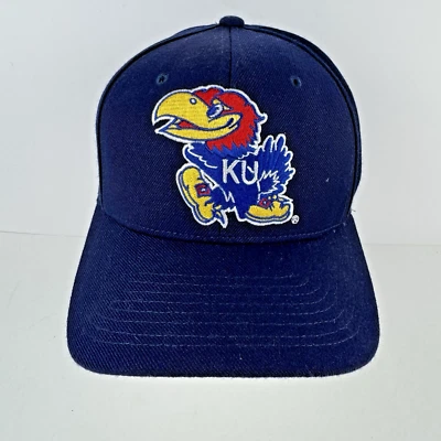 Chapéu Kansas Jayhawks KU Starter Strapback azul o chapéu certo lã vintage - Imagem 1 de 4