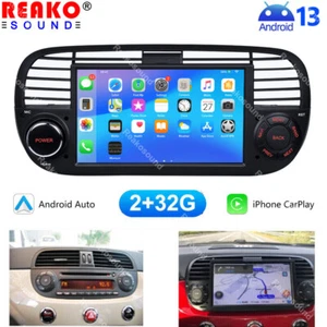 2+32GB For Fiat 500 2007-2015 Android 13 7" Carplay Car Stereo Radio GPS Navi BT - Picture 1 of 15