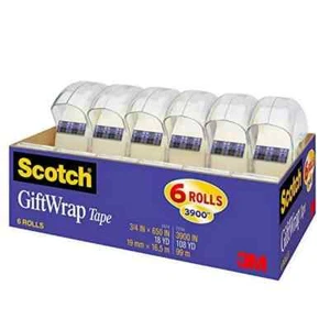 Scotch Gift Wrap Tape, Invisible, 0.75 in. x 650 in., 6 Dispensers/Pack - Picture 1 of 1