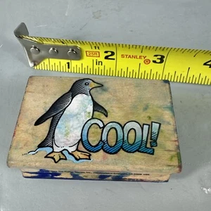 vintage wood mounted rubber stamp (combine Shipping) Cool Penguin - Picture 1 of 3