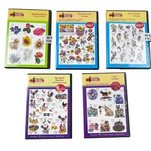 Lot of 5 Amazing Designs Embroidery Solutions Pattern CDs Floral Animals - Picture 1 of 4