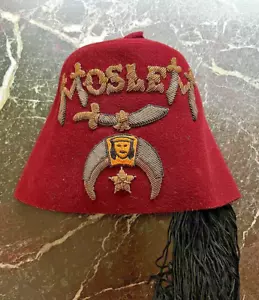 Two Shriners Crescent Fez Hats Jeweled With Tassels - Picture 1 of 4