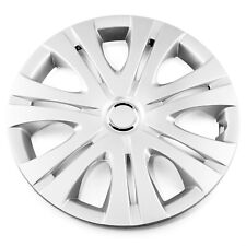 14' Silver Wheel Covers Snap On Full Hub Caps Replacement Fit Tire & Steel Rim