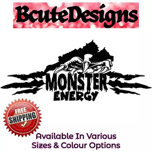 MONSTER ENERGY CLAW DECALCOMANIA TRASFERIMENTO VINILE ADESIVO STILE FINESTRA FURGONE SPORT - Foto 1 di 3
