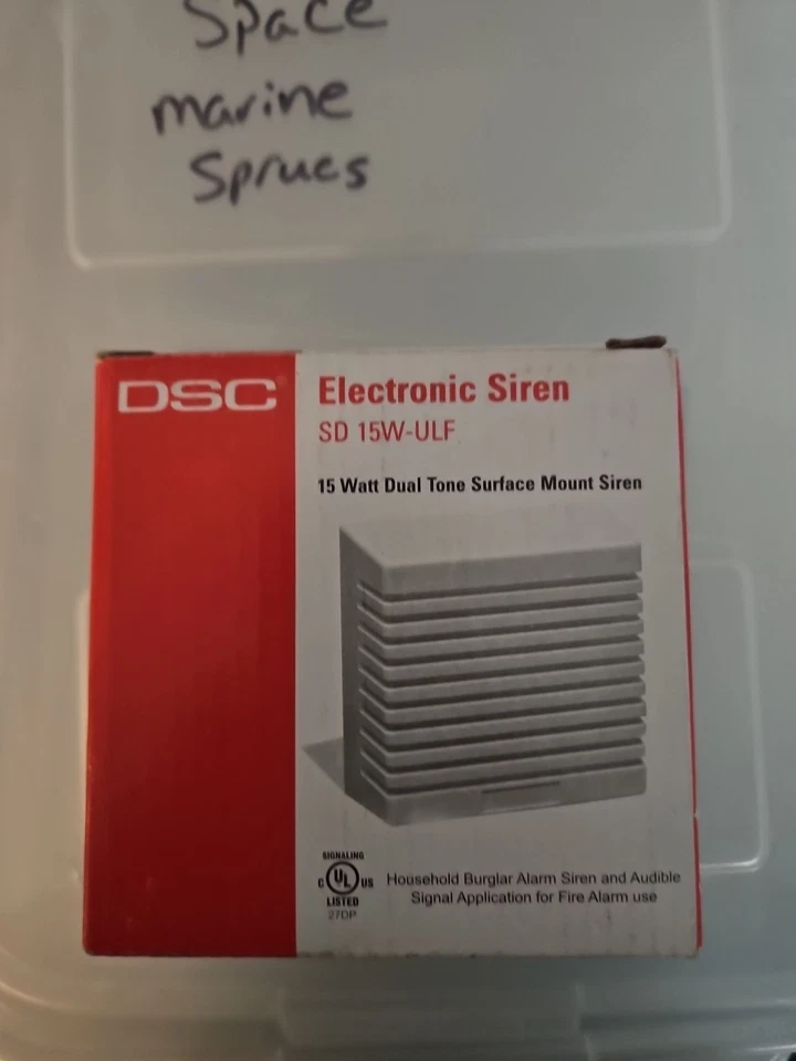 DSC SD 15W-ULF 15 Watt Dual Tone Surface Mount Household Burglar Alarm Siren New - Image 1 of 1