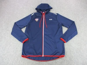 USA Water Polo Jacket Mens Large Blue Red TYR Zip Up Hoodie Olympic Team - Picture 1 of 10