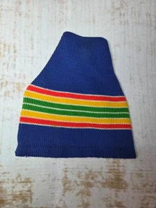 1970s Wigwam Mills 100% Pure Wool Beanie Striped Cap Adult Size VTG - Picture 1 of 5