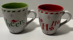Royal Norfolk Stoneware Christmas Mugs Set Of 2 Microwave & Dishwasher Safe 12oz - Picture 1 of 8