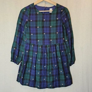 Gap X Sarah Jessica Parker Holiday Blue Green Plaid Embroidered Dress Girls XL - Bild 1 von 11