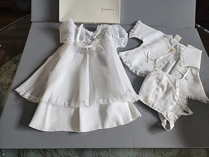 4 Pc VINTAGE Baby Girl Christening Gown Dress Baptism 0-6M - Picture 1 of 6