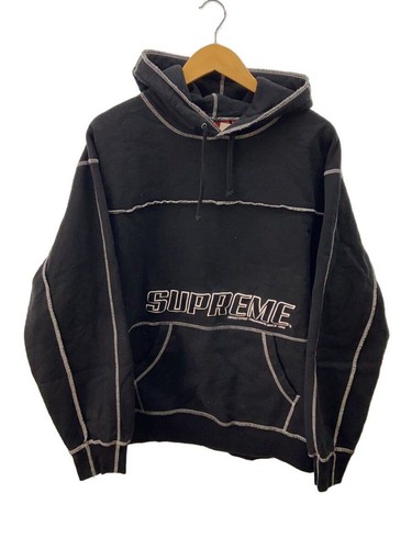 Supreme Felpa con Cappuccio COVERSTITCH FELPATA L COTONE Nera Usata