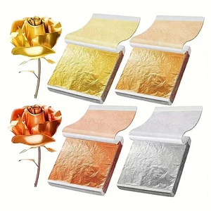 Metallic Folie Blatt Blätter 100x100cm Gold Silber Grün Rot DIY Basteln Vergoldung - Bild 1 von 14