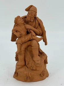 VTG Grasso Catania Italian Terracotta Figurine Clay Italy Older Man with Pipe - Picture 1 of 13