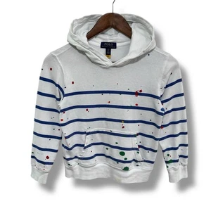 Polo Ralph Lauren Youth Boys Striped Pullover Hoodie Size Small 16.5 x 19 - Picture 1 of 5