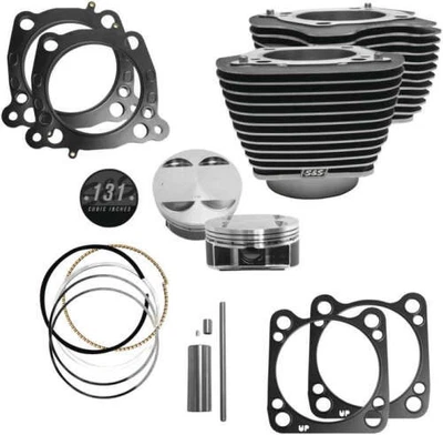 S&S 131in. Stroker Cylinder and Piston Kit with Highlighted Cylinder Fins - - Image 1 of 4