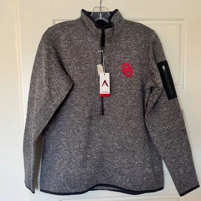 Chaqueta forrada de lana Oklahoma Sooners Antigua Quarter Zip para mujer talla L nueva con etiquetas $105 Foto 1 de 4