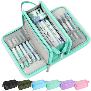 Sooez großes Federmäppchen, Federtasche mit großer Kapazität und 3 Fächern, - Bild 1 von 7