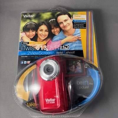 Vivitar iTwist 613-DVR HD Digital Camcorder 4x Digital Zoom Red New Sealed - Image 1 of 4