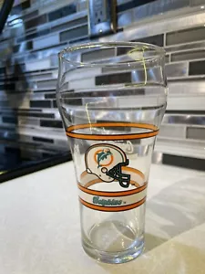 Miami Dolphins Coca-Cola glass VINTAGE NFL 1980s logo - Picture 1 of 4