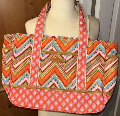 De colección NUEVO Bolso de Mano Dena Designs Inc CR Gibson Rosa Naranja Lona Suroeste Foto 1 de 3