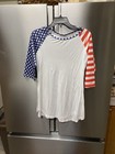 Styleword Top Womens Small Patriotic American Flag Light Weight Shirt