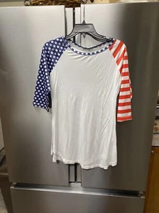 Styleword Top Damen kleines patriotisches leichtes Shirt mit amerikanischer Flagge - Bild 1 von 6