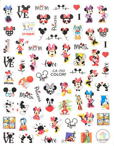 Mickey Mouse Nagelsticker Nail Art selbstklebend Disney Minnie love  CA-733-1695
