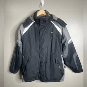 Snozu black gray boys removable hooded coat size 14/16 large - Picture 1 of 10