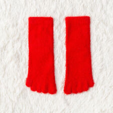 5Pairs Womens Five Fingers Thick Warm Sleep Floor Socks Girls Plush Coral Socks+